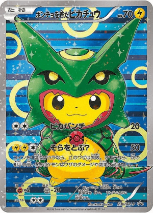 ポンチョを着たピカチュウ レックウザ